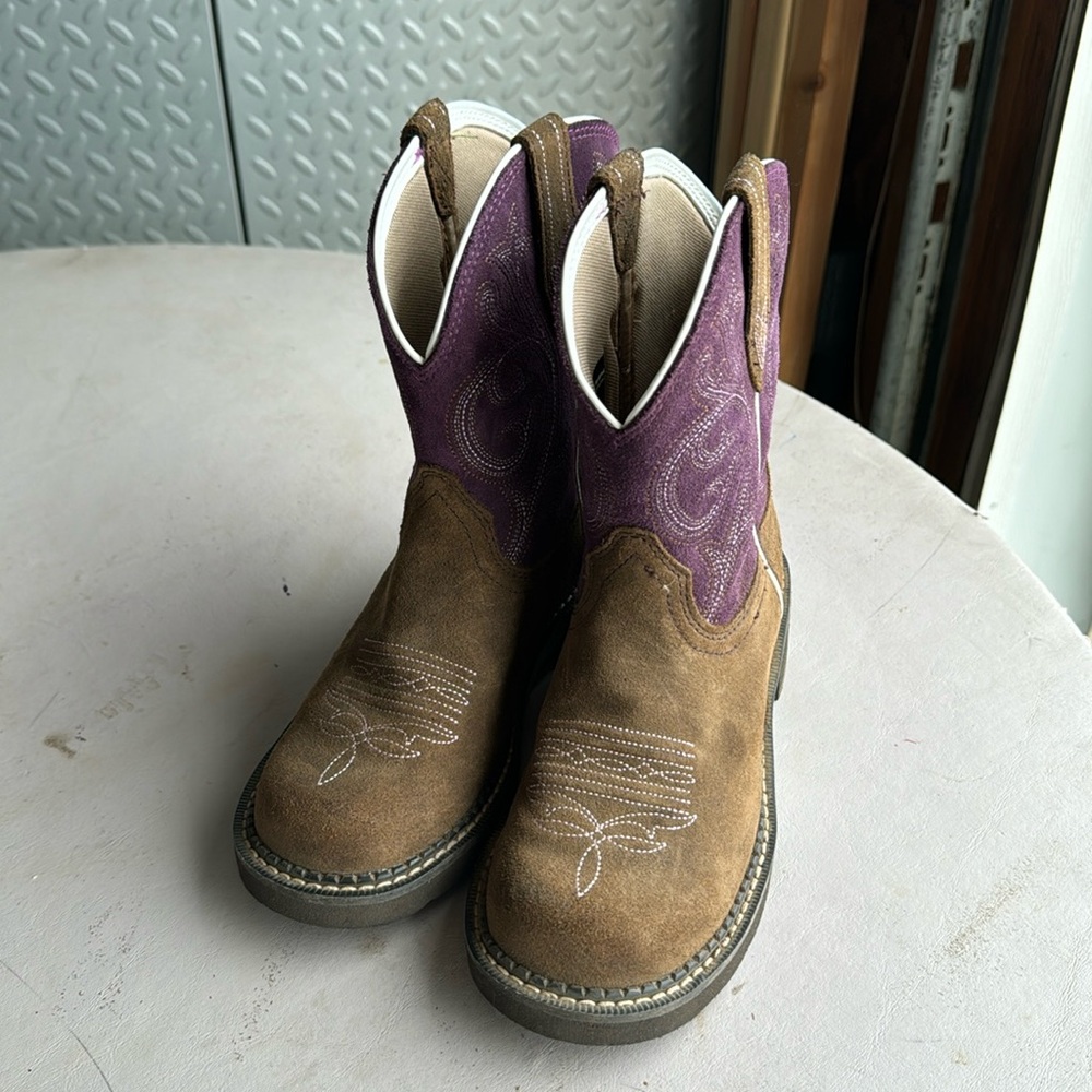 ARIAT Leather Western Ranch Cowboy Boots Purple Brown Women’s Shoe Size 6B